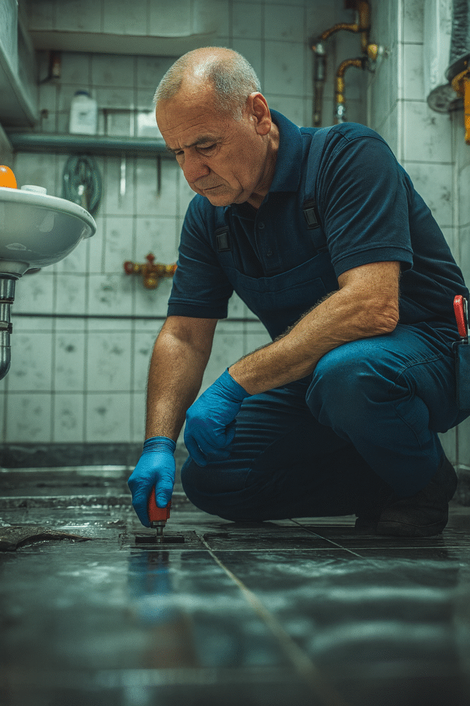 Abflussdienst bei verstopfter Leitung