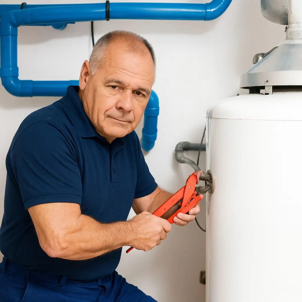 Installateur repariert Boiler