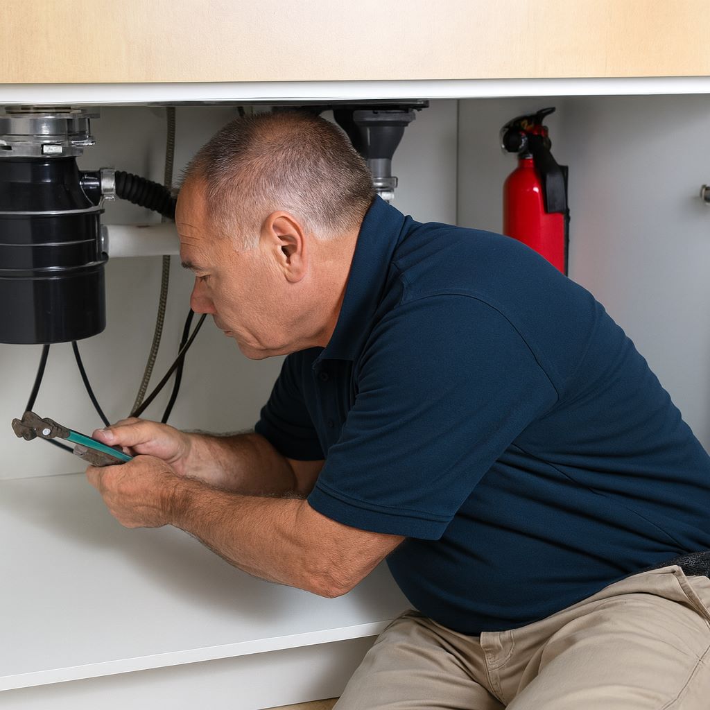 Installateur erneuert Wasseranschluss in Küche